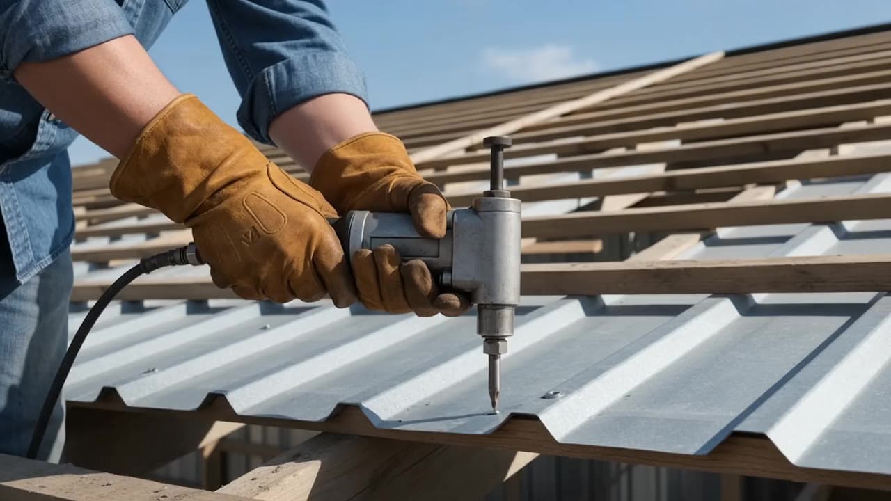 Rivet gun setting a blind rivet, rivets and anchors, Silver Crown Dubai
